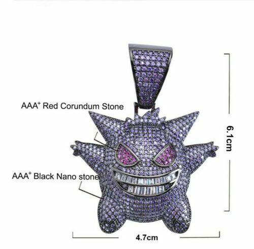 Pokemon Gengar Purple Necklace – Great Gift – Rhinestone