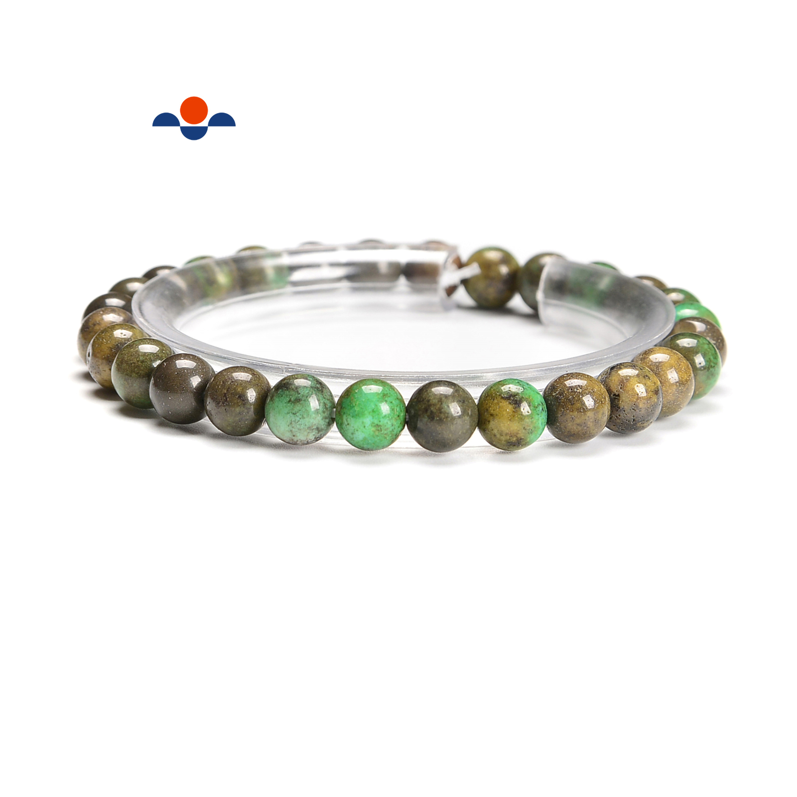 Green Opal Smooth Round Bracelet Size 6mm-6.5mm 7.5” Length (6-6.5mm)