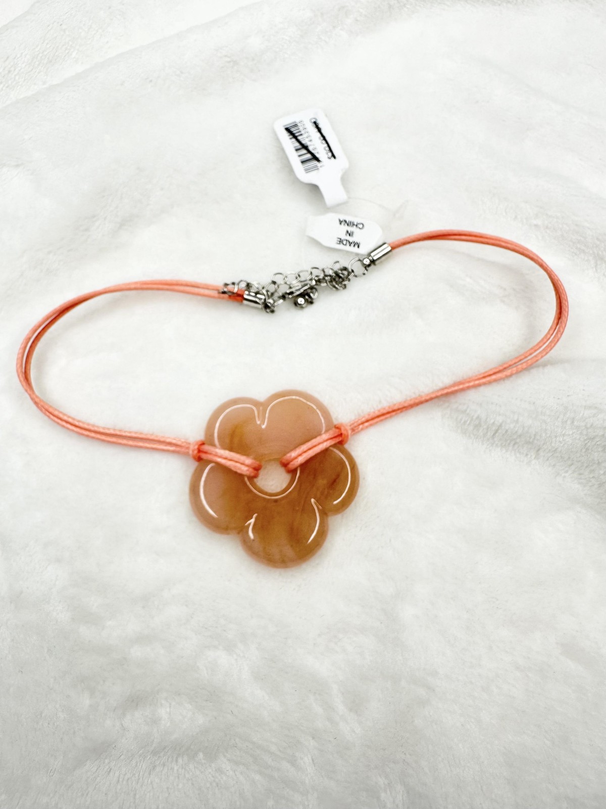 NEW Free People Choker Baby Flower Cord Pink Necklace Stone Bohemian Retro 70’s