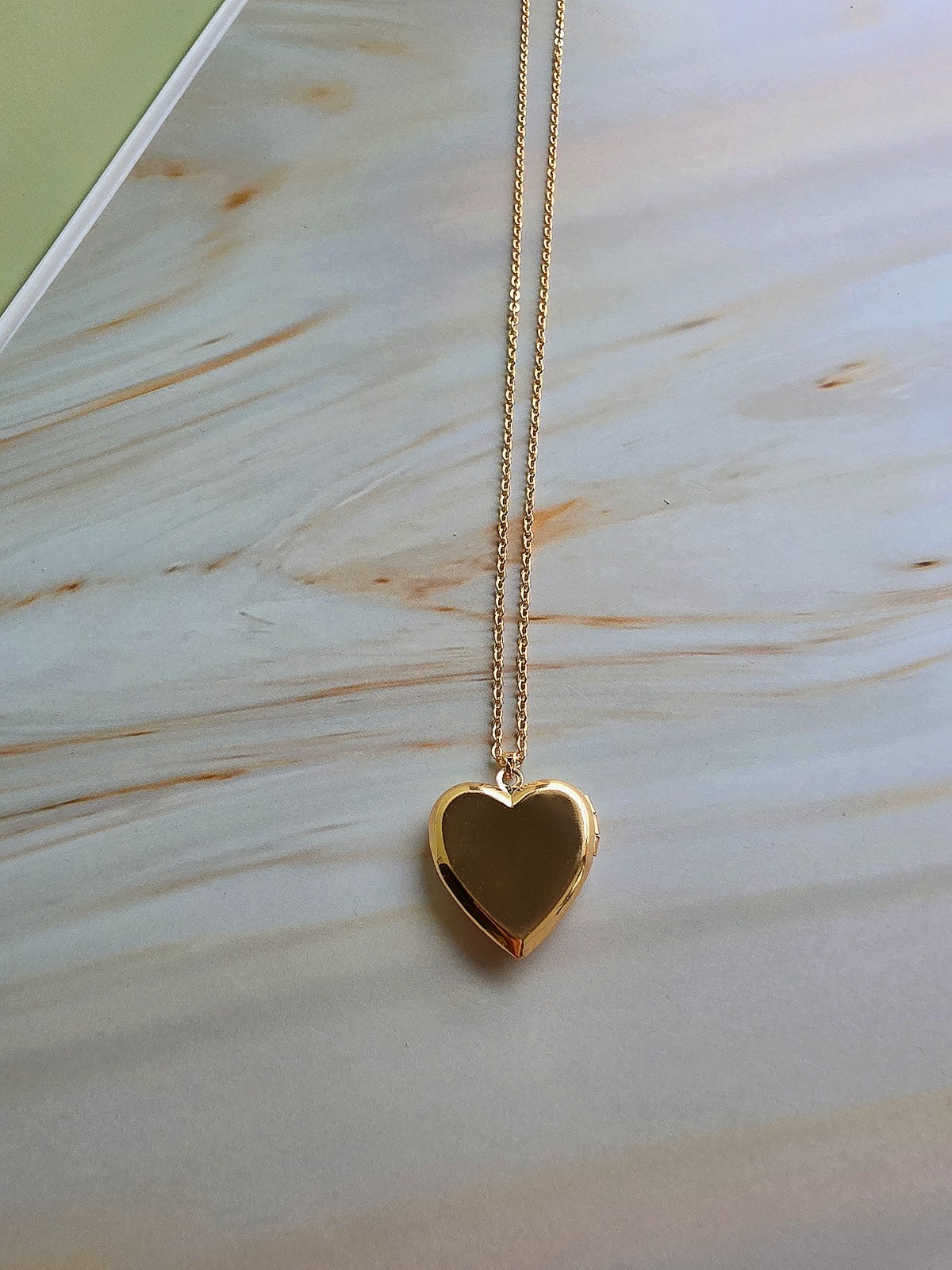 Gold Heart Locket Necklace Vintage 14k Pressed Flower Birthday Gifts for Women