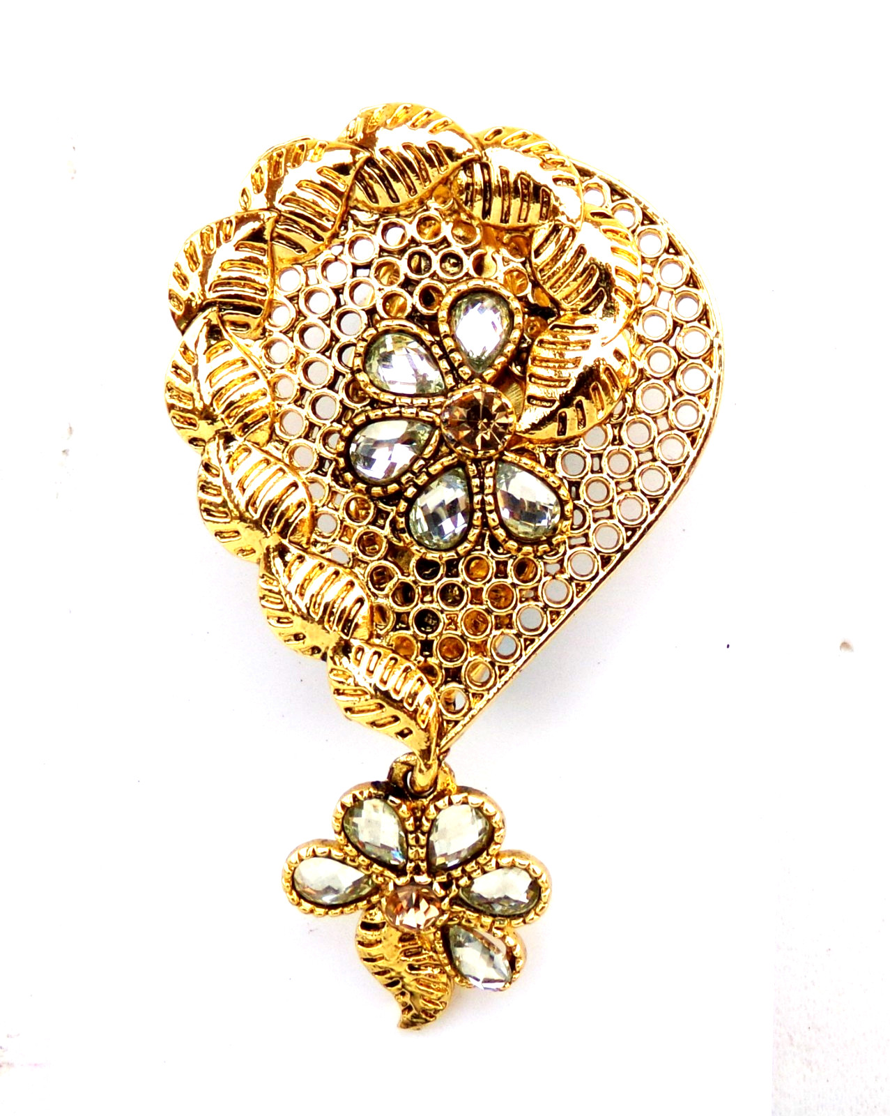 Indian saree Pin Brooch Bollywood Jewelry Gold Tone Party Wear Brooches Pin Bc12