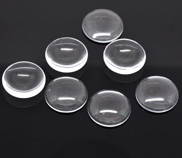 10 Pcs Clear Magnifying Round Glass Dome Cabochons Seals 1inch-25mm