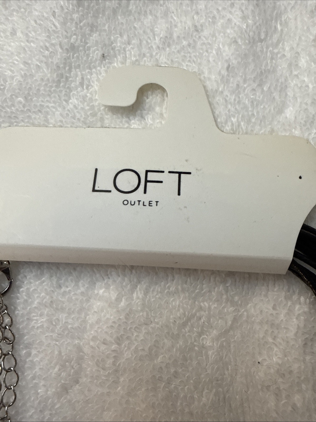 Loft Outlet Necklace. Black rolled, Silver accents, Yellow Tassles