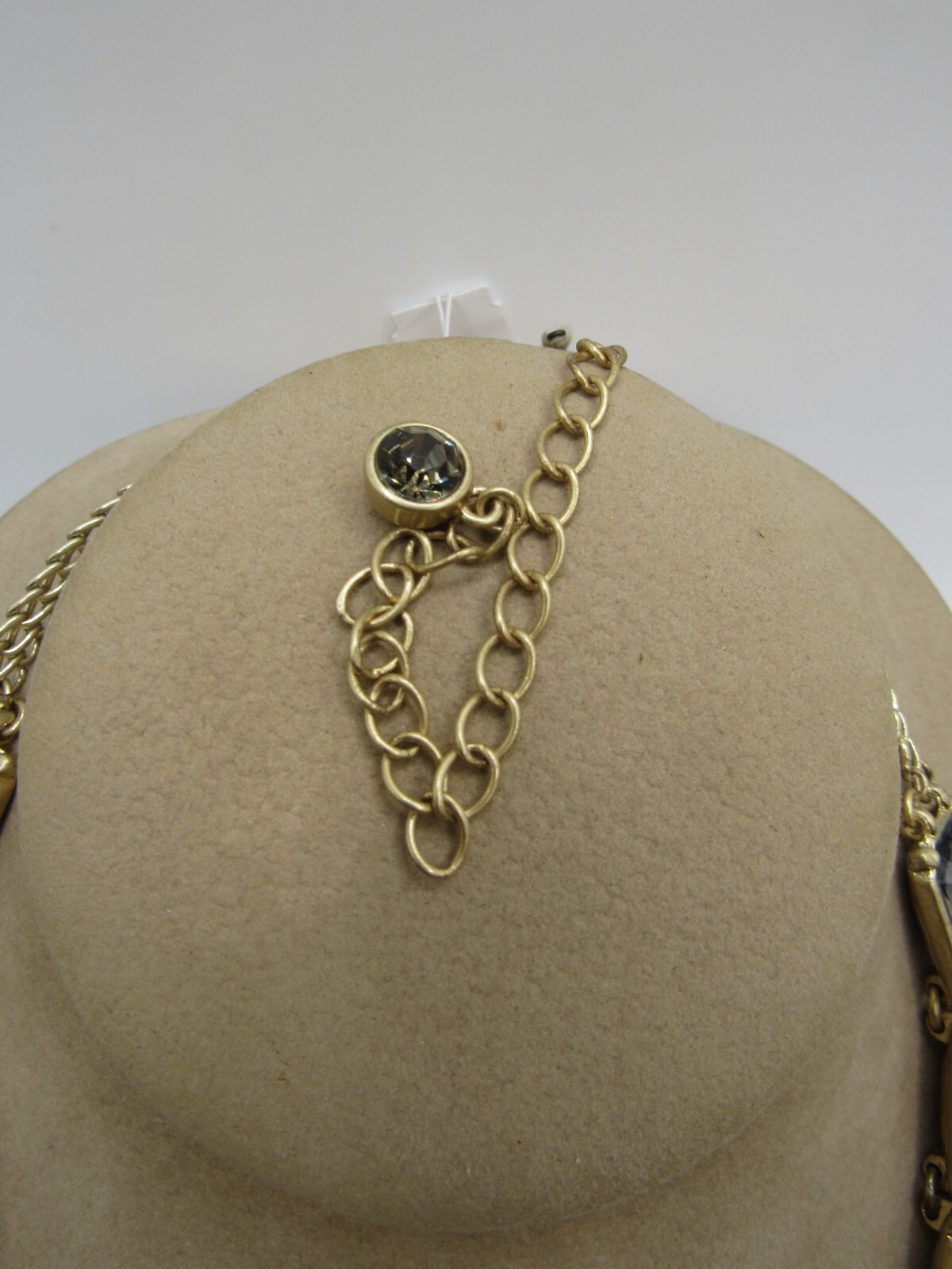 Lia Sophia VERSAILLES Smokey Grey Crystal Gold Tone Necklace New with Tags