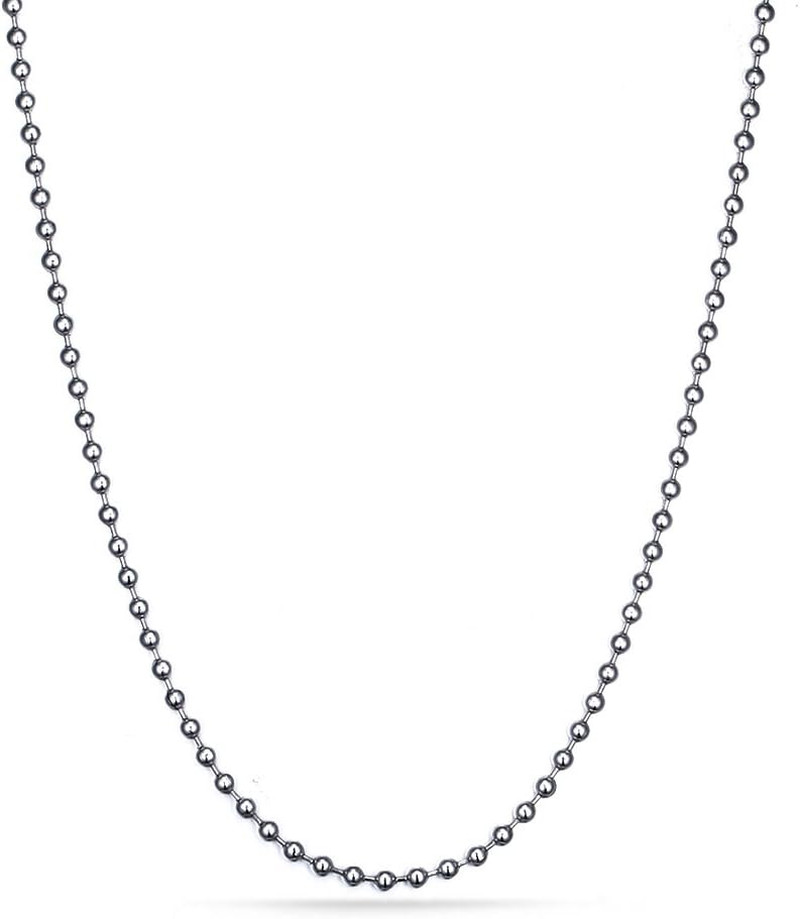 Titanium Stainless Steel Small Beads Ball Chain Necklace for Men Women 24-38 Inc