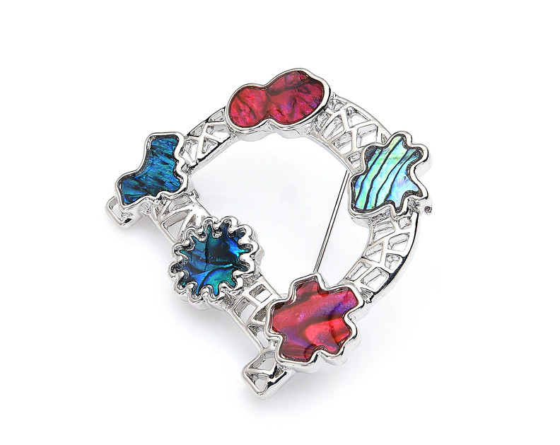 Wuli&baby New Design Natural Shell Letter D Brooches Women Men’s Party Brooch