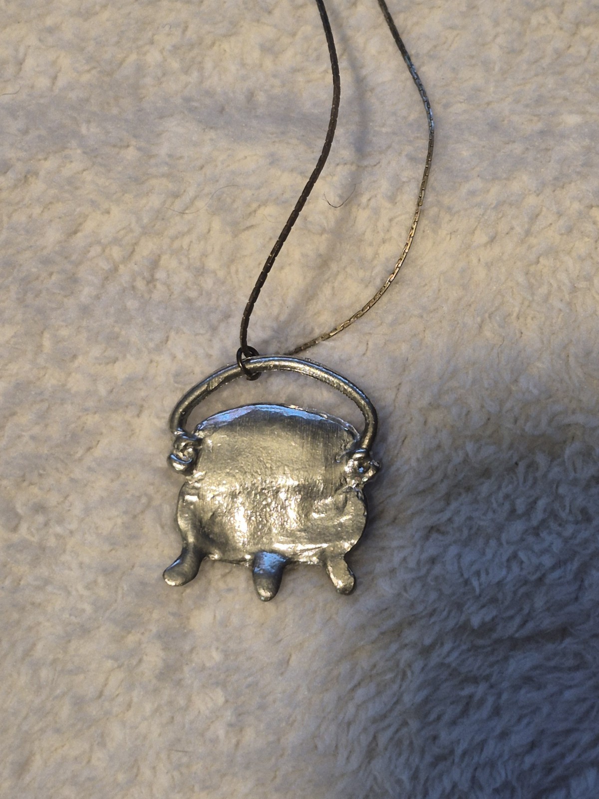Abby Willowroot Pewter Pentacle Cauldron Necklace