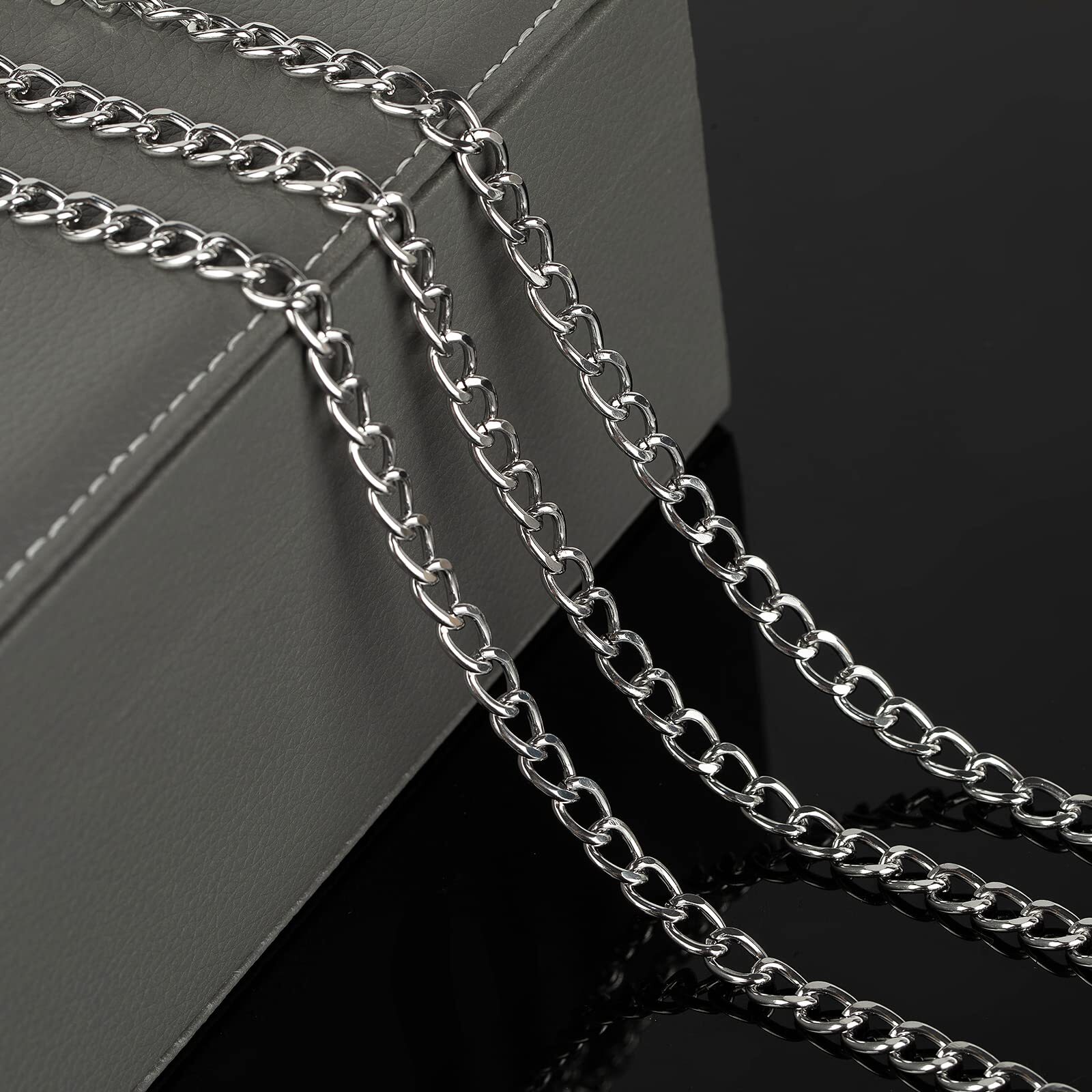 16.4 Feet Twisted Curb Chain Links Silver Plated Aluminum Bracelet Necklace C…