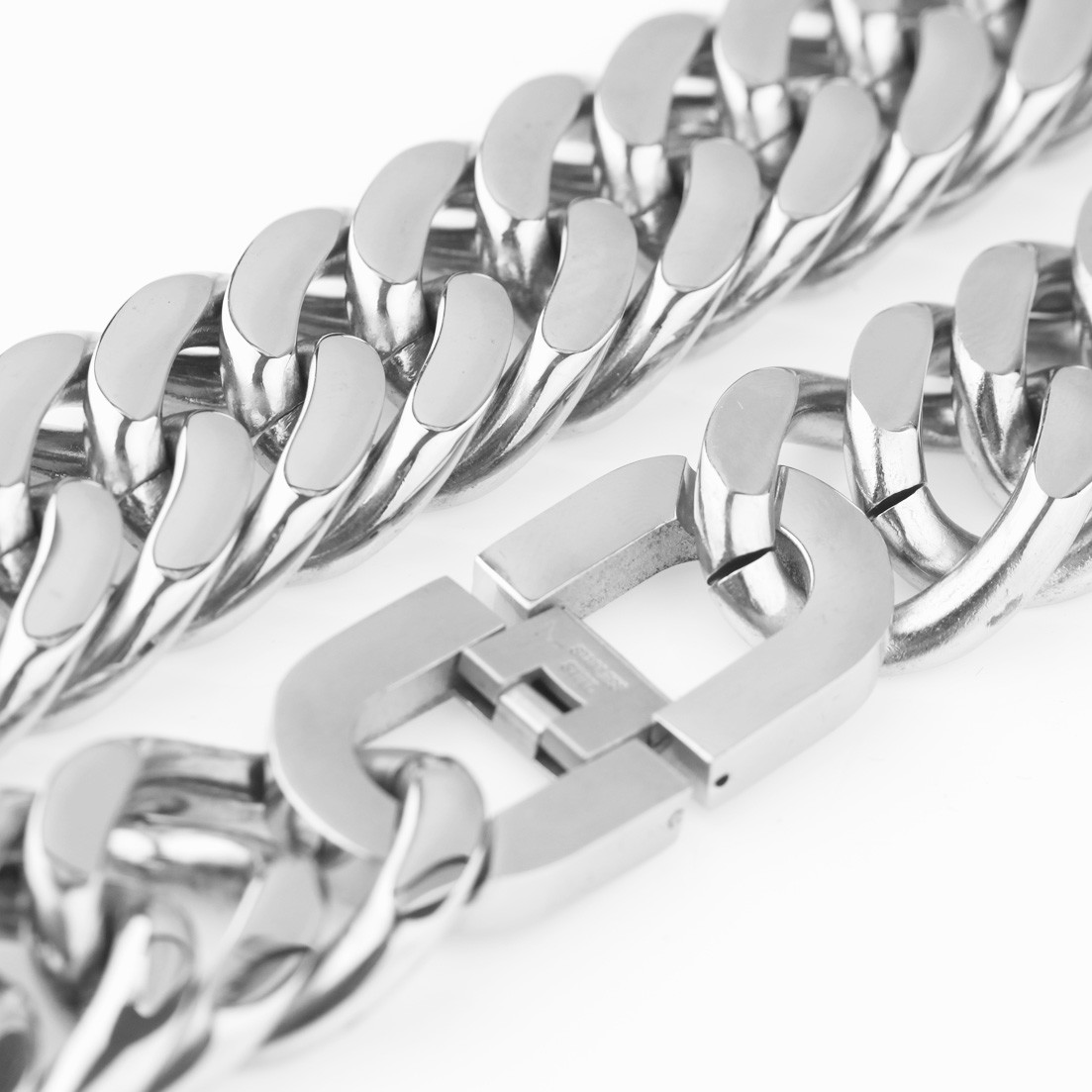 7-40″23mm Huge Heavy Silver 316L Stainless Steel Curb Cuban Chain Men’s Necklace