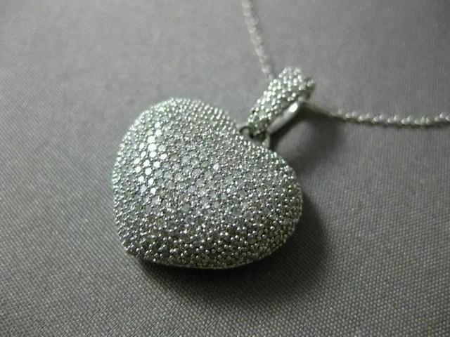 2 Ct Round Cut Simulated Diamond Women’s Heart Pendant In 14K White Gold Plated