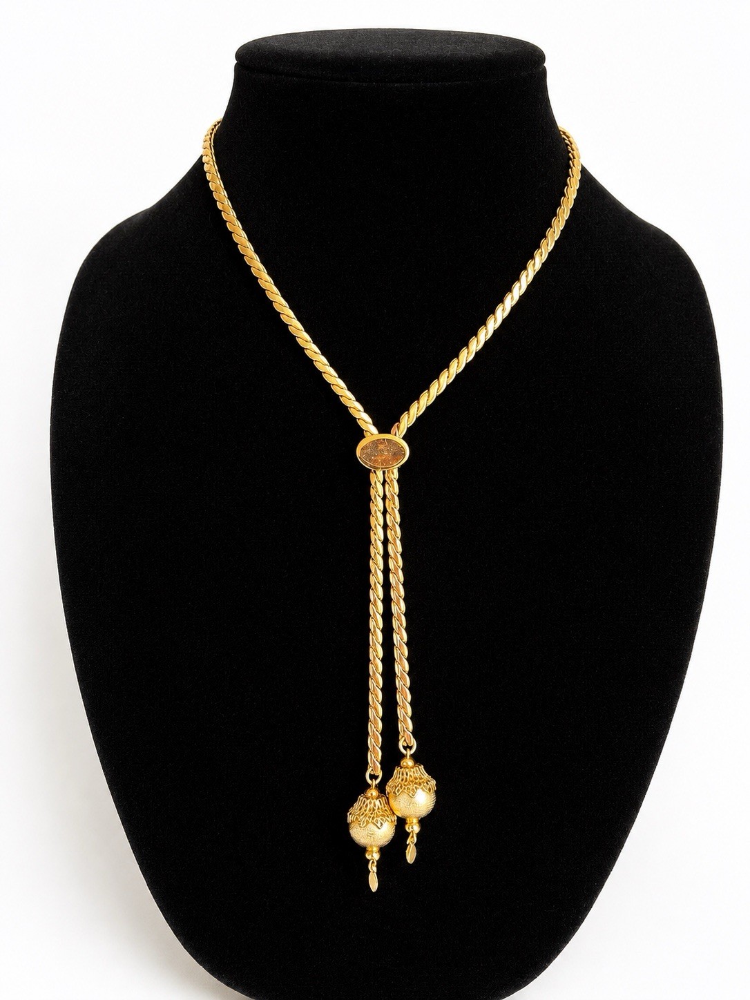 Vintage Monet Gold Tone Adjustable Lariat Necklace (c. 1980s–1990s)