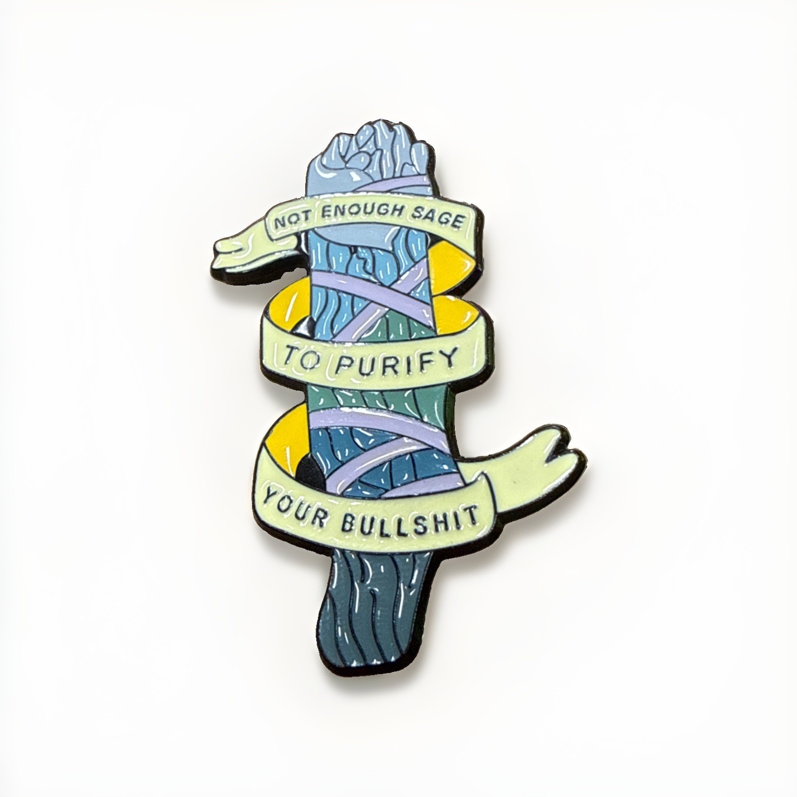 Not Enough Sage to Purify Funny Enamel Pin Smudge Stick Witchy Humor buy more