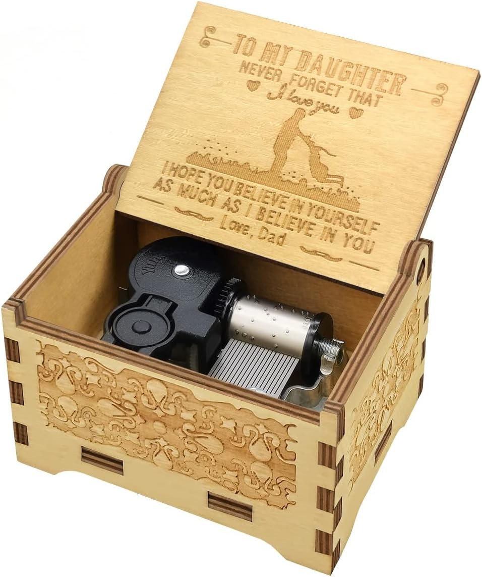 Daughter Gifts from Dad, Wooden Music Box, Dad to Daughter Gifts, Suitable for