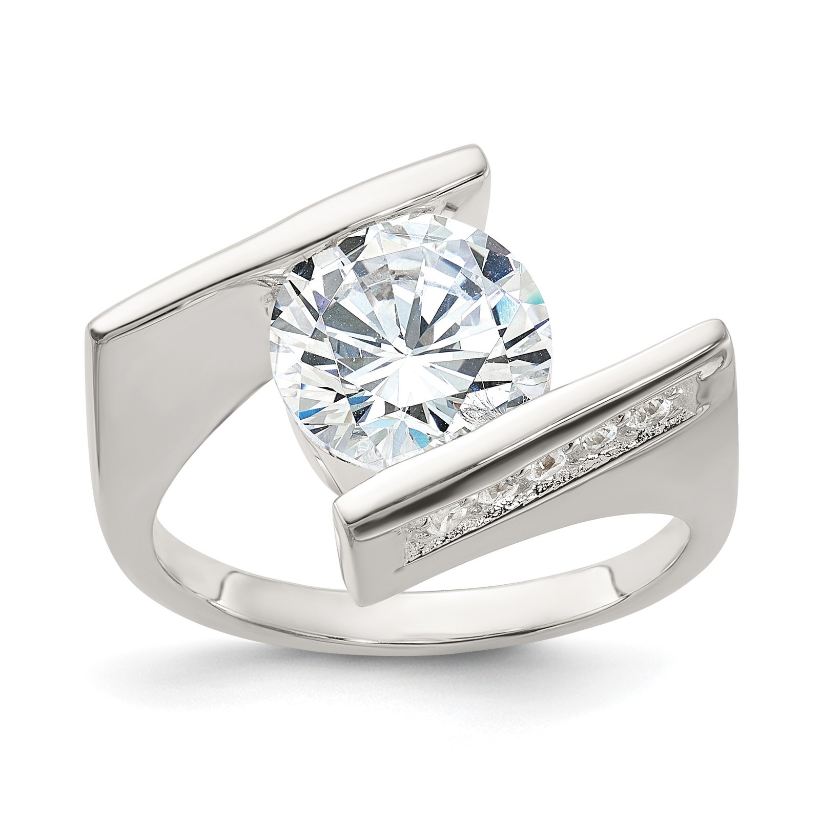 Sterling Silver CZ Ring – Size 8 Mens Womens