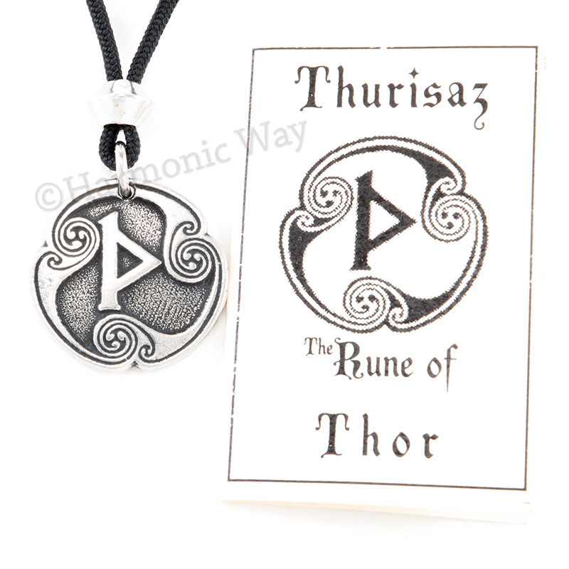 THOR Necklace Thurisaz pendant chaos RUNE pendant Thor’s amulet 2 sided USA made