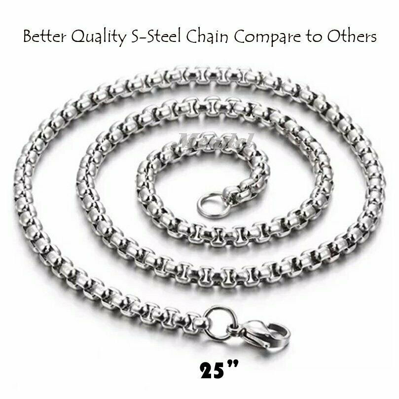 MENDEL Gothic Mens Biker Skull Pendant Necklace Men Stainless Steel Chain Silver