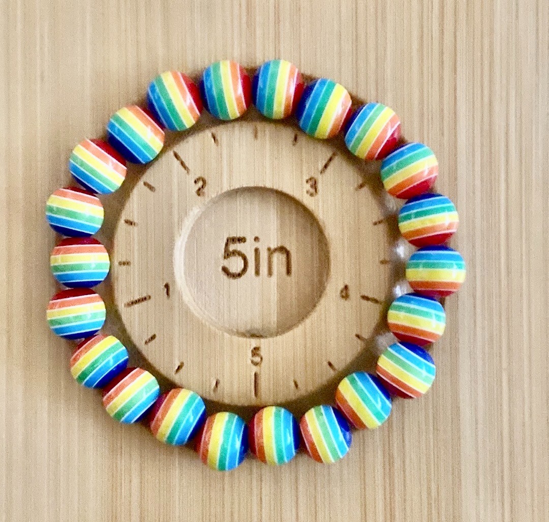 🌈 Rainbow Striped Pride Beaded Stretch Bracelets (Made‑to‑Order)