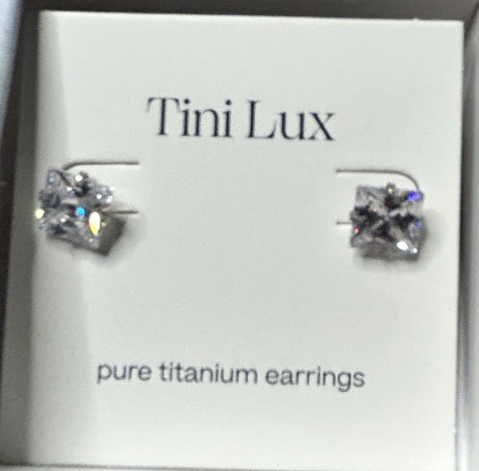Toni Lux Isabelle Studs Pure Titanium Earrings Square Very Good Condition