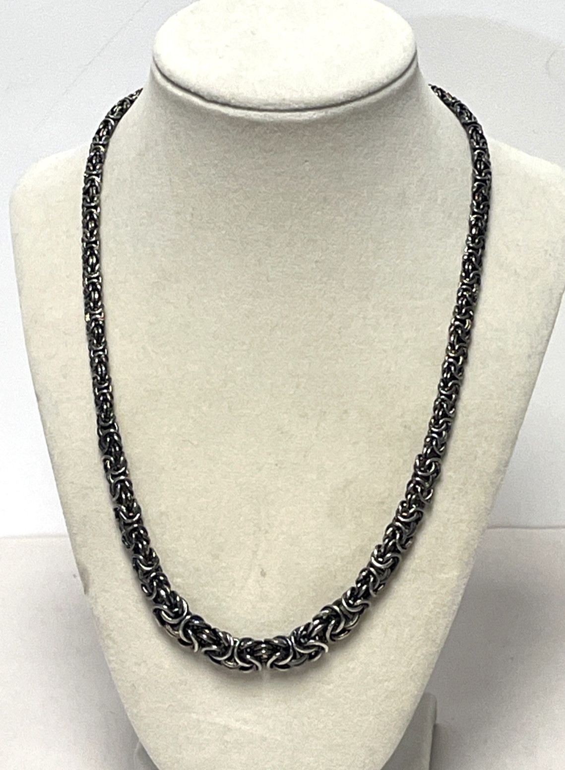 Milor Italy 950 Silver Byzantine Chain Necklace 19″ 29g Heavy Woven Link