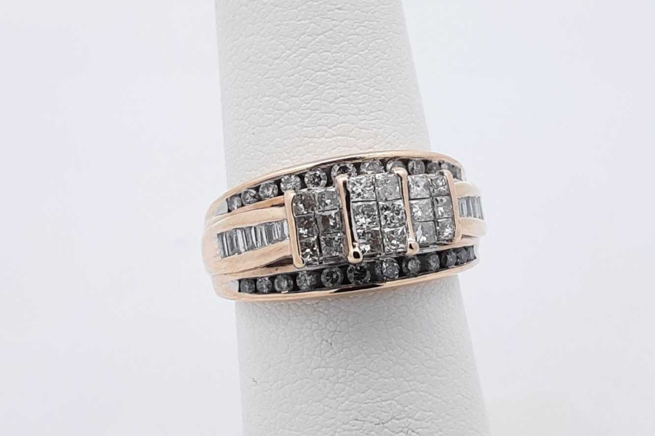 1.26cttw Diamond 10k Yellow Gold Ring 4.3 Grams Size 5.25 Eb0526rxzsa