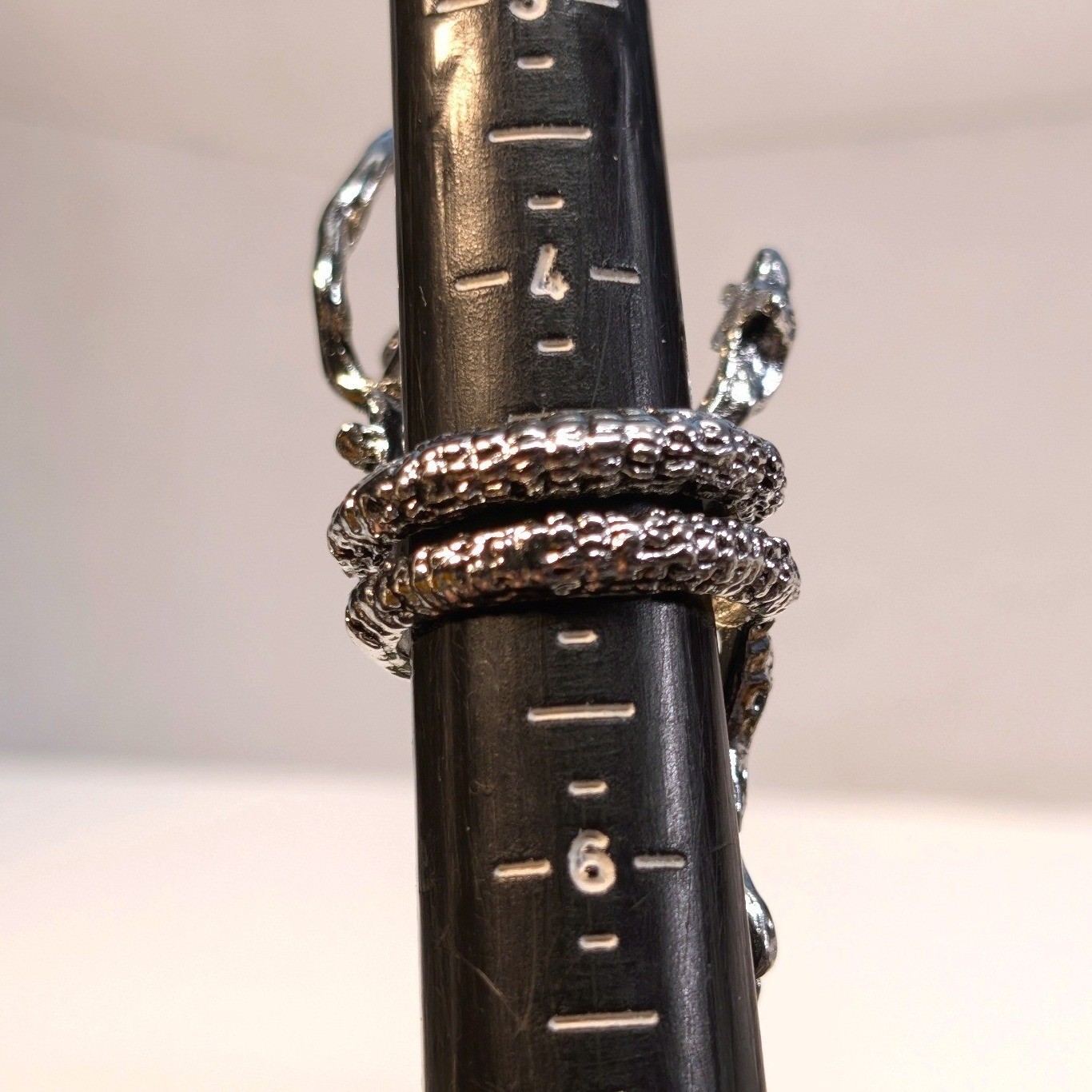 New Dragon Wrap Ring Unisex Size 5 Silver Tone Mythical Gothic Statement Jewelry