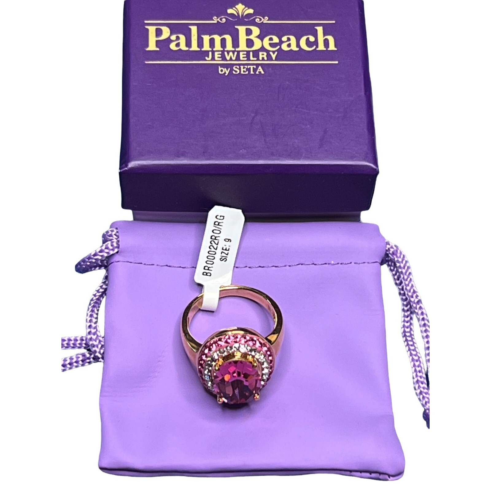 Seta Palm Beach Jewelry Ring Bronze Wash Pink Clear CZ Size 9 NEW