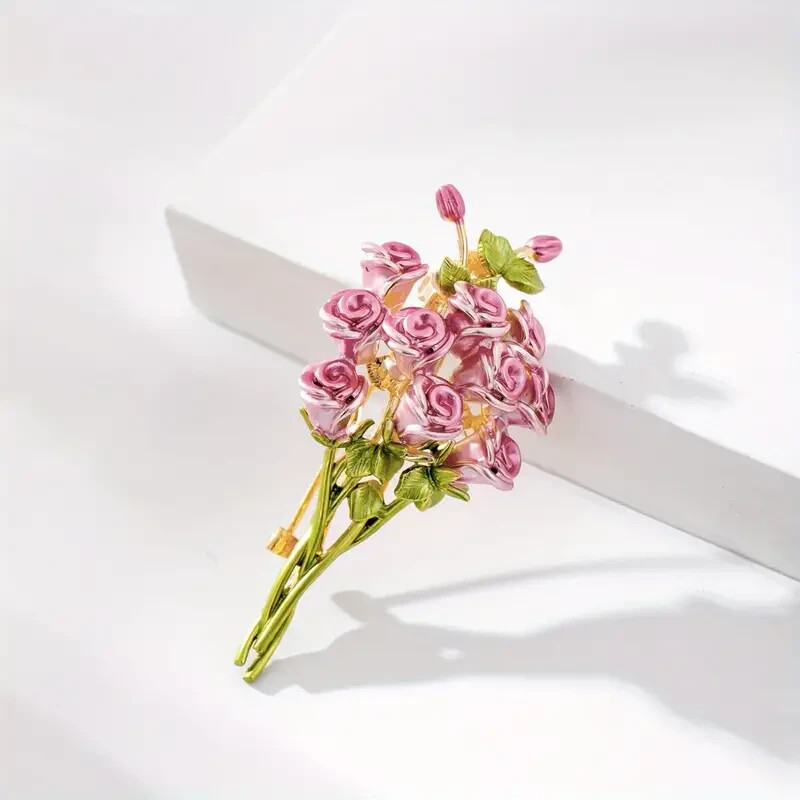 Luxury Rhinestone Floral Brooch Pin – Exquisite Enamel Flower Badges