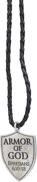 Armor of God Necklace Sword Shield Pendant Ephesians 6:10-18 20″ Cord