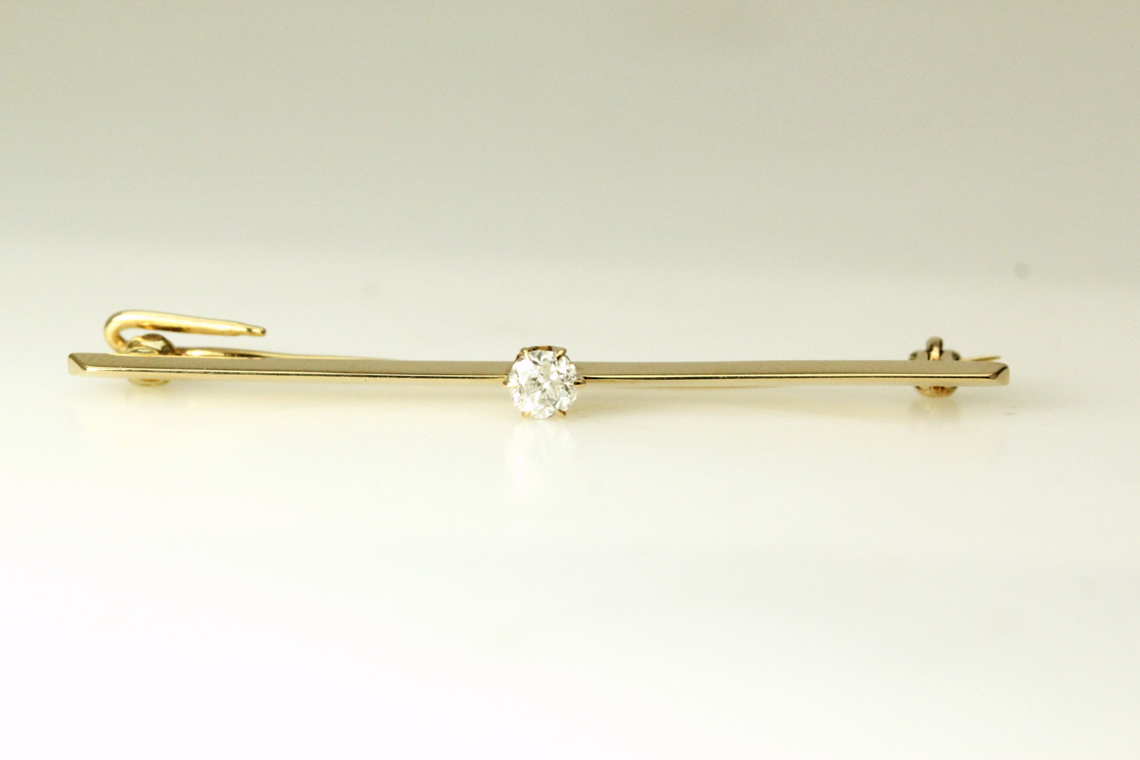 14K Yellow Gold 0.2ct Diamond Bar Pin 2.7 Grams (PEN7297)