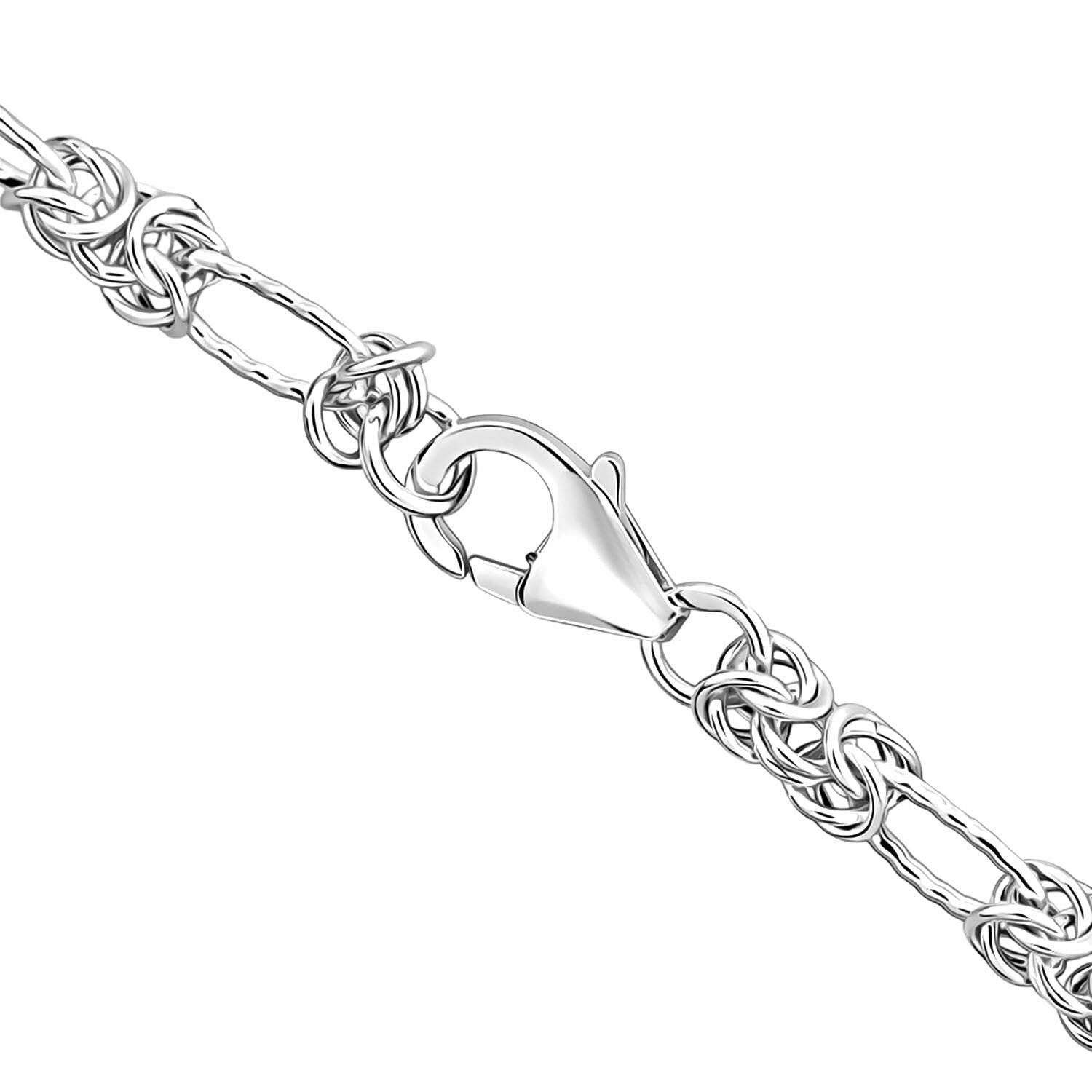 Byzantine Station Chain Bracelet in Sterling Silver 7.25 In 6.0 Grams