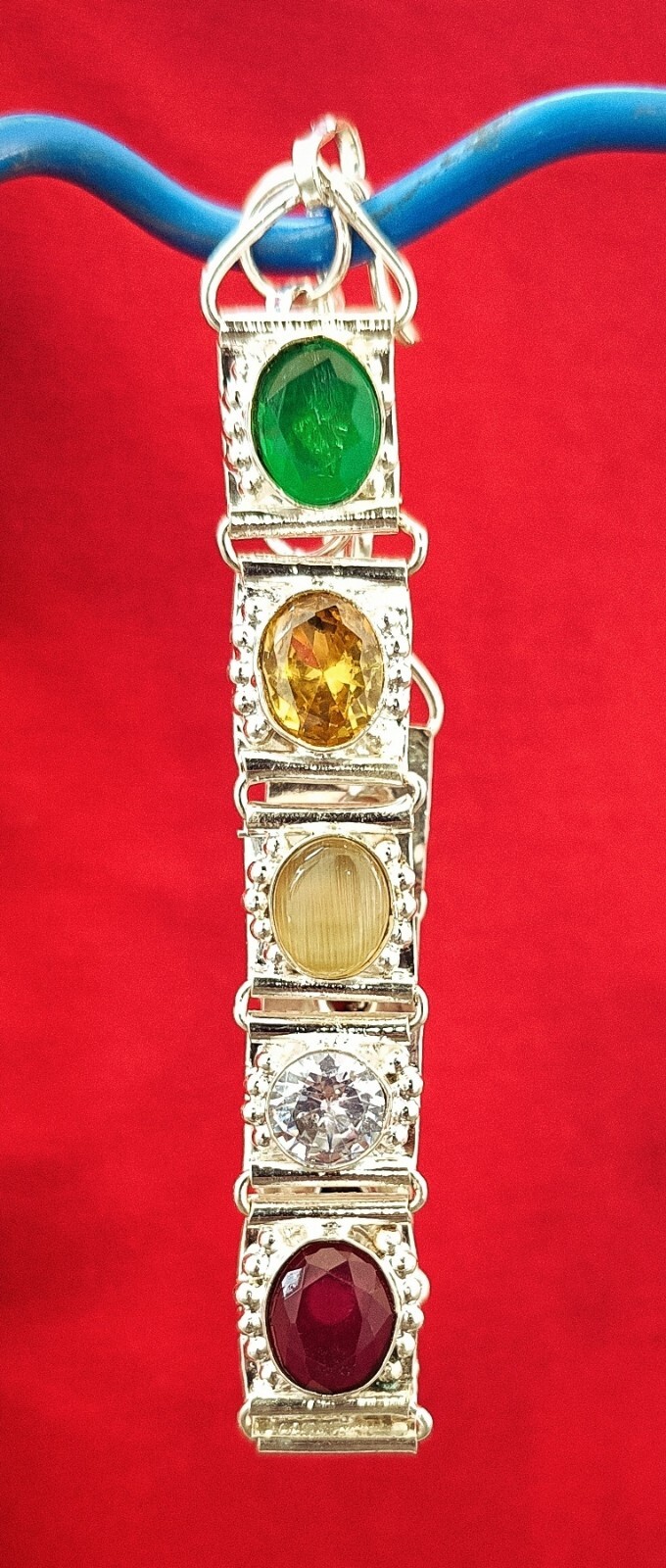 Navratan Bracelet Navratna Silver Chain Bracelets Birthstone Wristband Bracelet