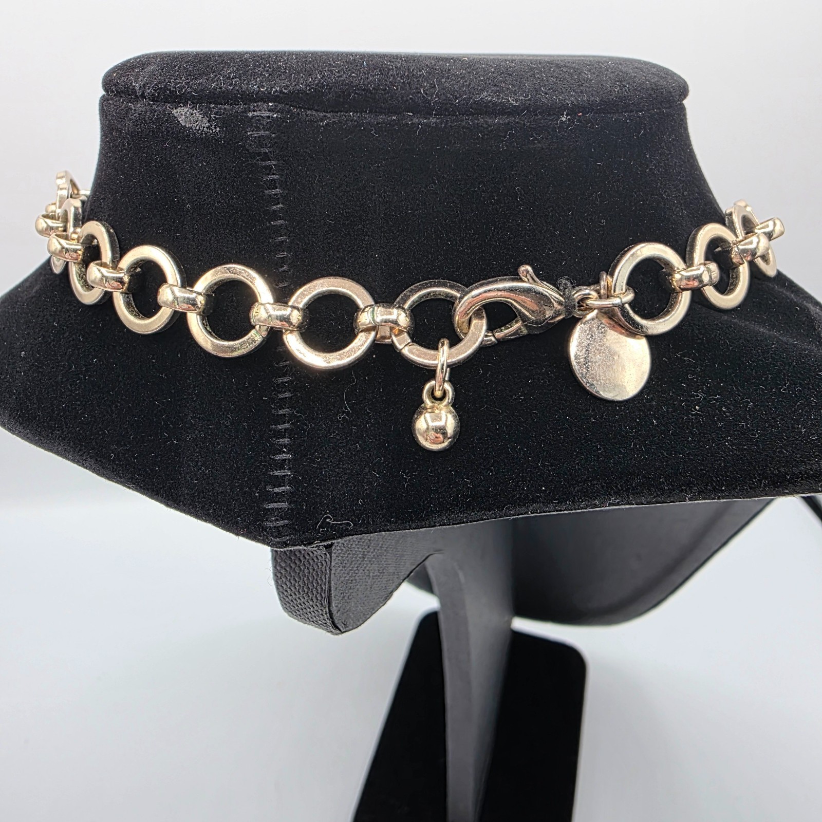 White House Black Market Womens Statement Bib Gold Tone Red Jewelry Set 22″