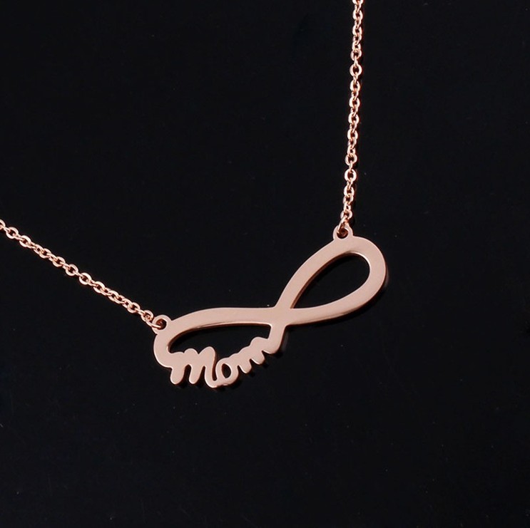 Infinity Symbol Love MOM Stainless Steel Women Ladies Girls Pendant Necklace PE8