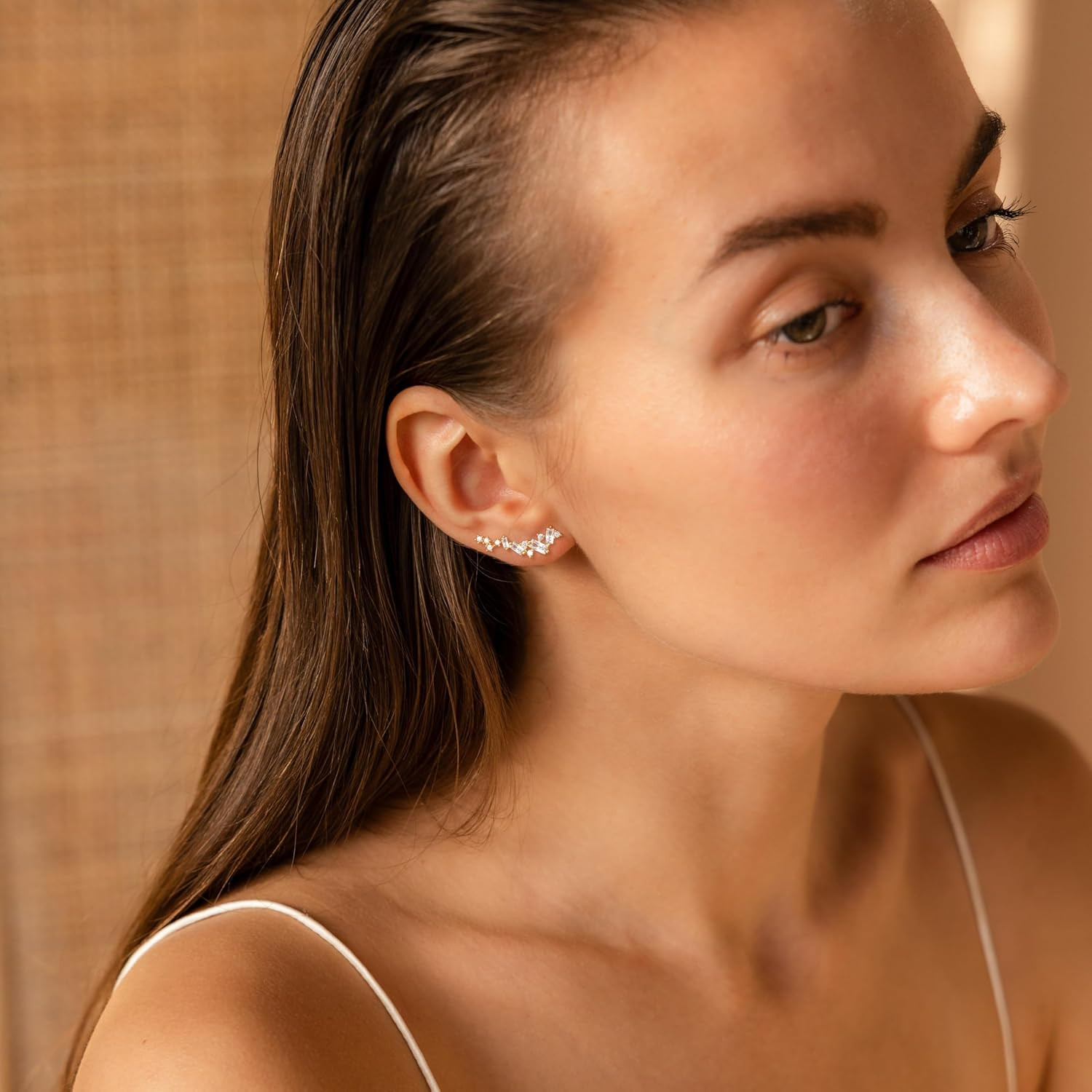 Star 14K Gold Plated Ear Cuff Earrings for Women Non Piercing, Dainty Silver Pla