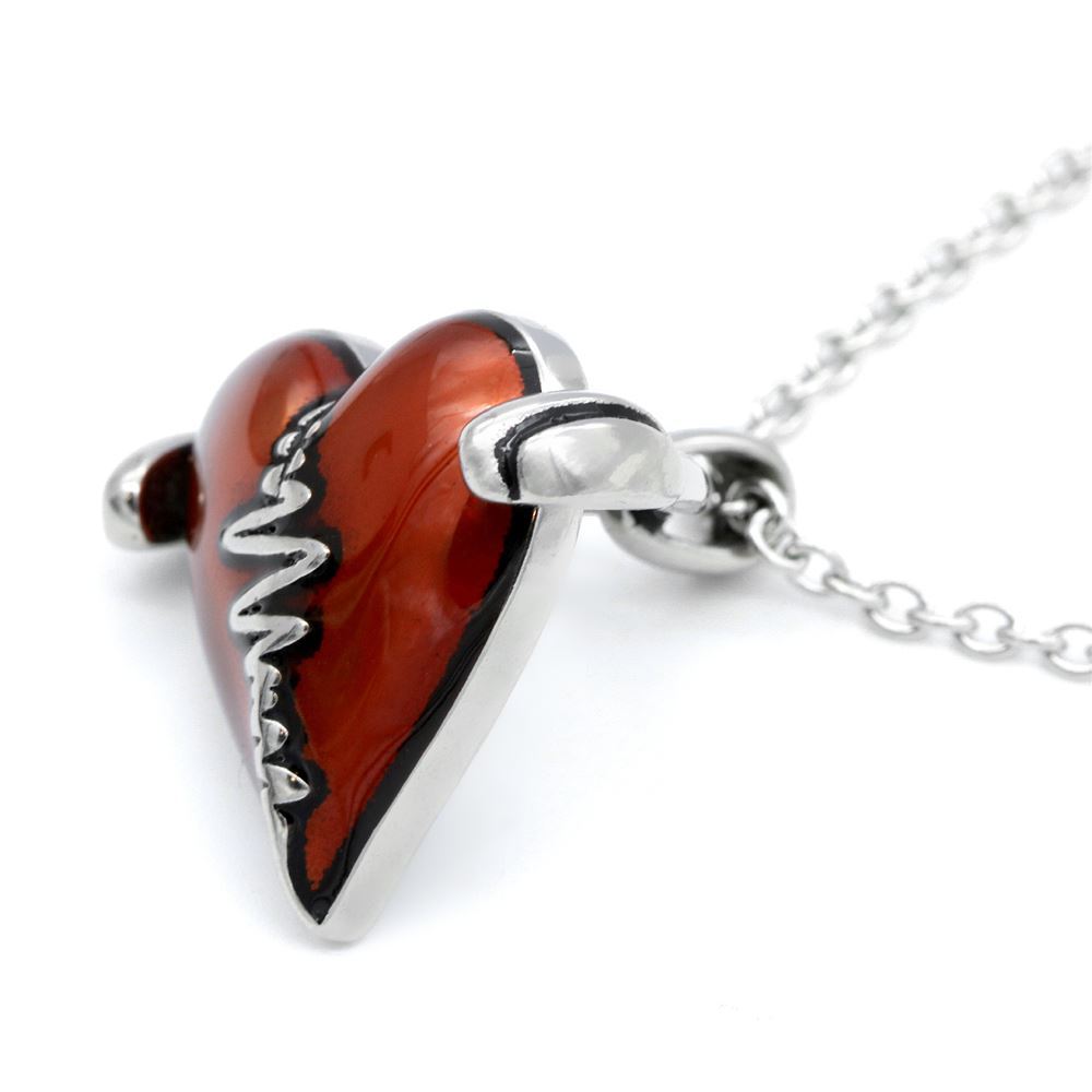 Red HeartBeat Necklace Headphones Music Love Heart Pendant Jewelry By Controse