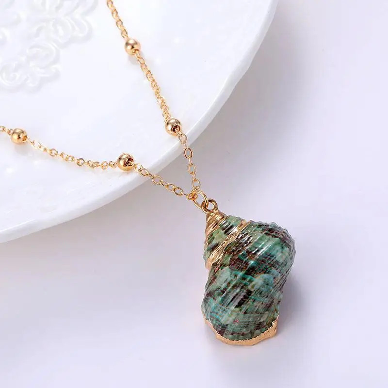 Bohemia Conch Shells Necklace Sea Beach Shell Pendant Necklace For Women Female