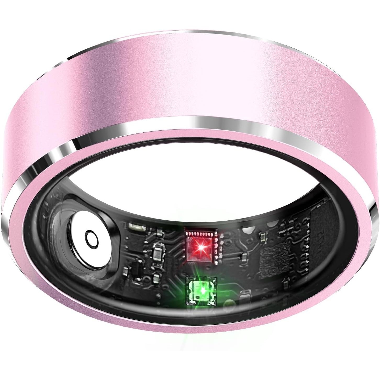 Smart Fitness Ring Size 8 Pink Heart Rate SpO2 Tracker iPhone Android