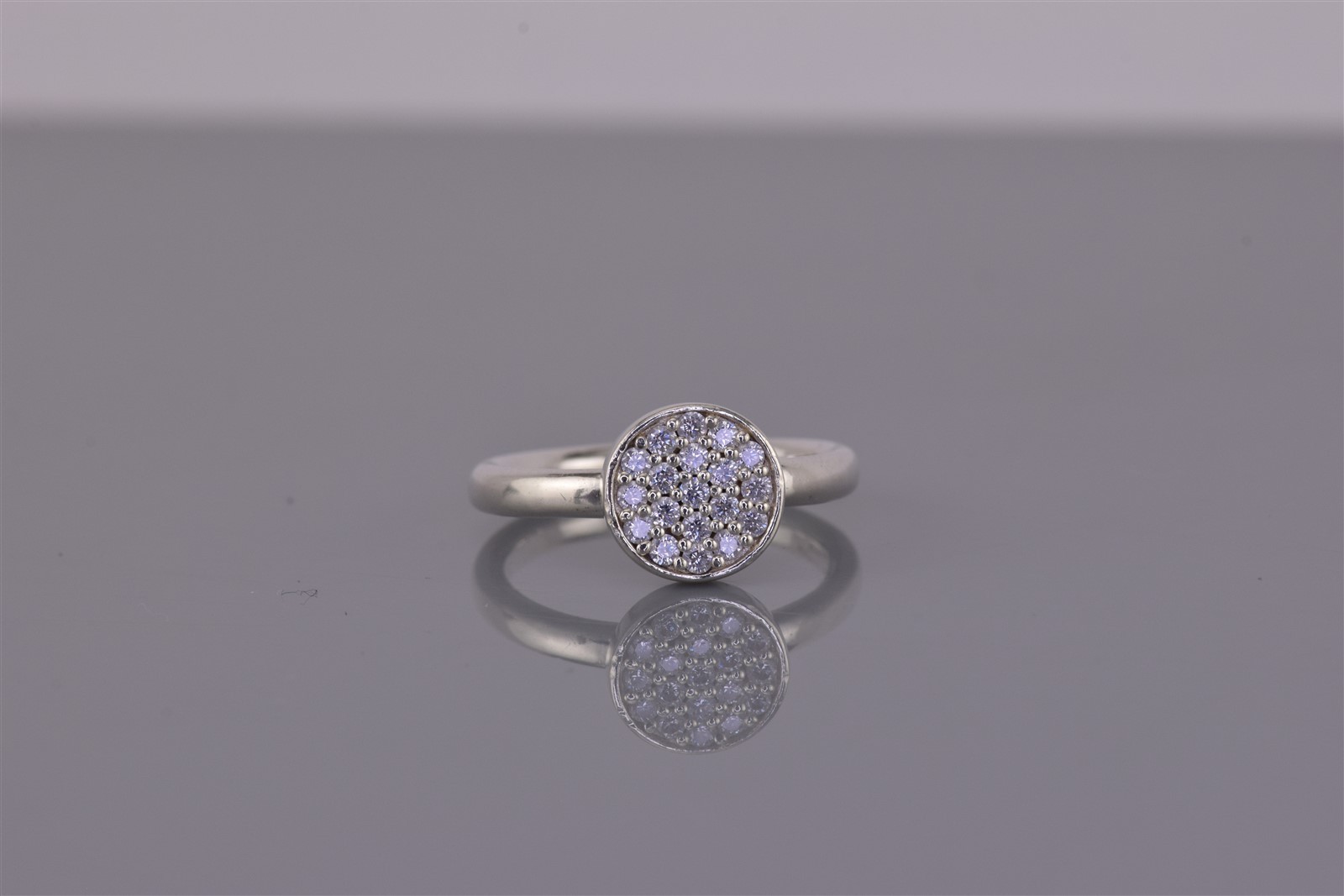 Thomas Sabo Sterling Silver Circle Cubic Zirconia Clustered Band Ring 925 Sz: 5