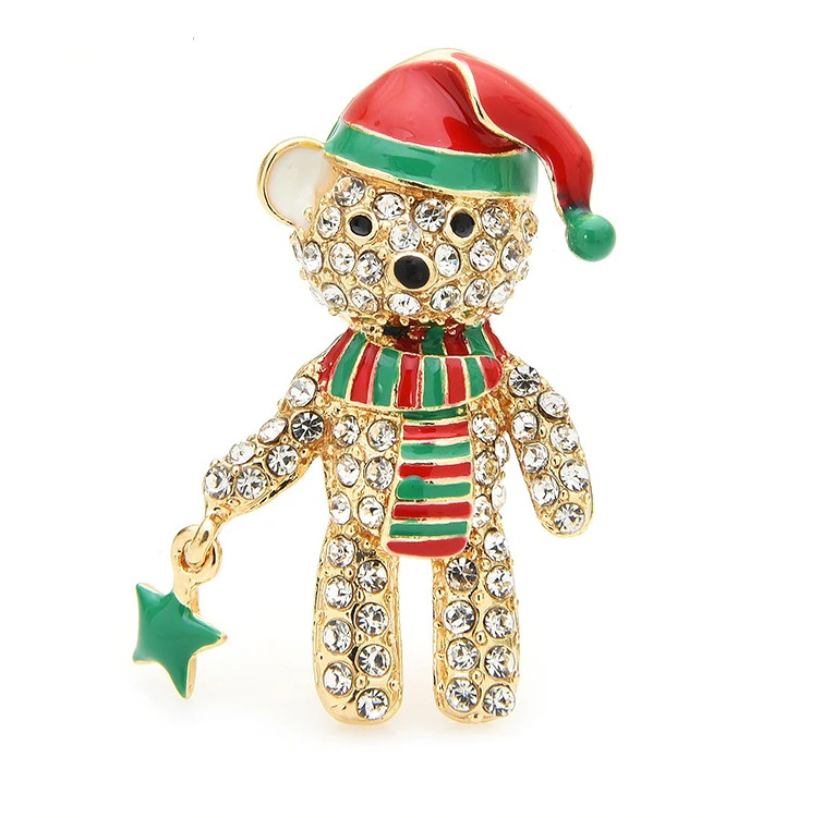 Wuli & Baby Christmas Bear Brooch, Gift Idea for Women, Christmas Gift