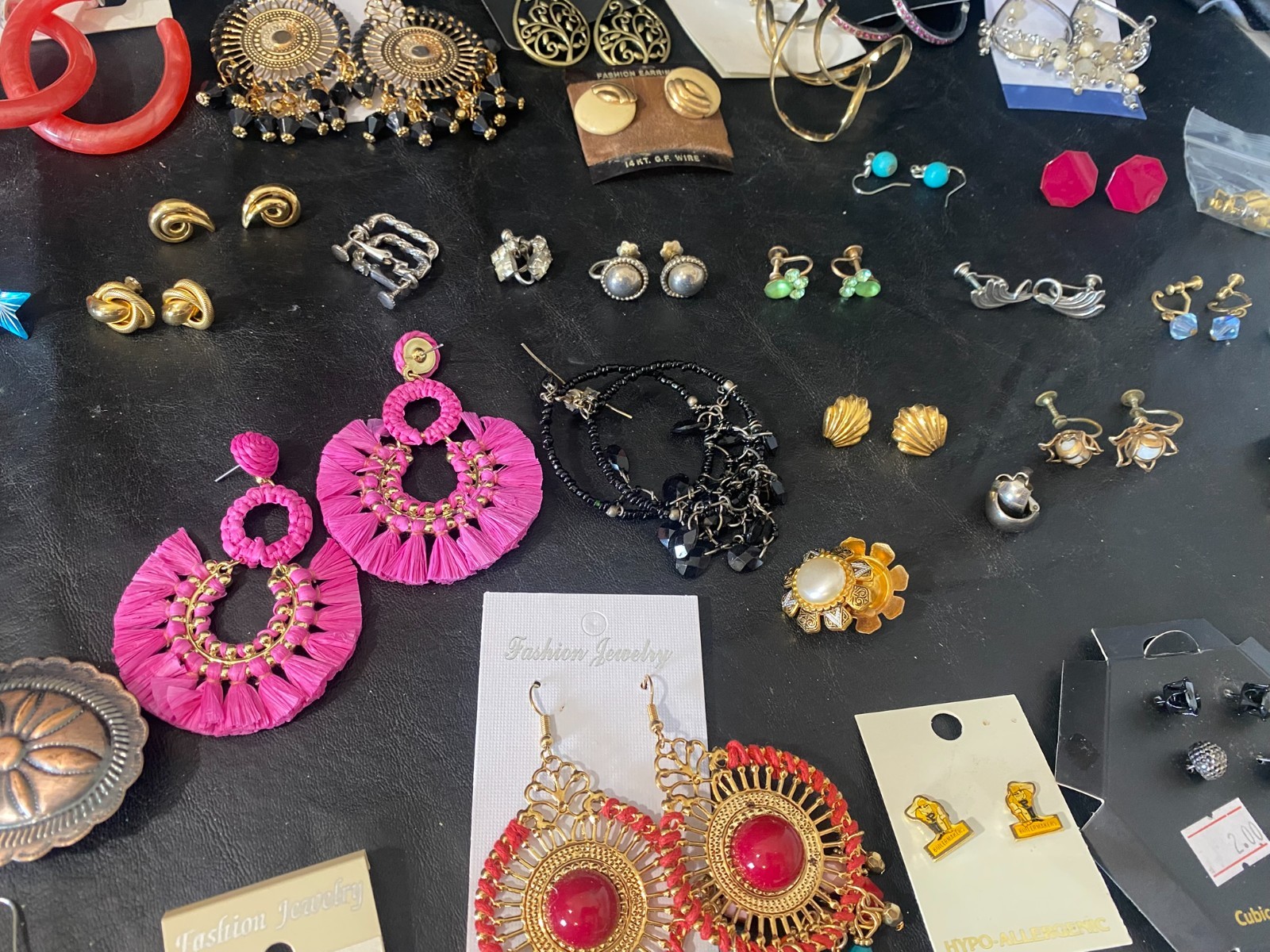 huge lot 152+ pairs earrings earring collection dangle stud hoop clip estate +