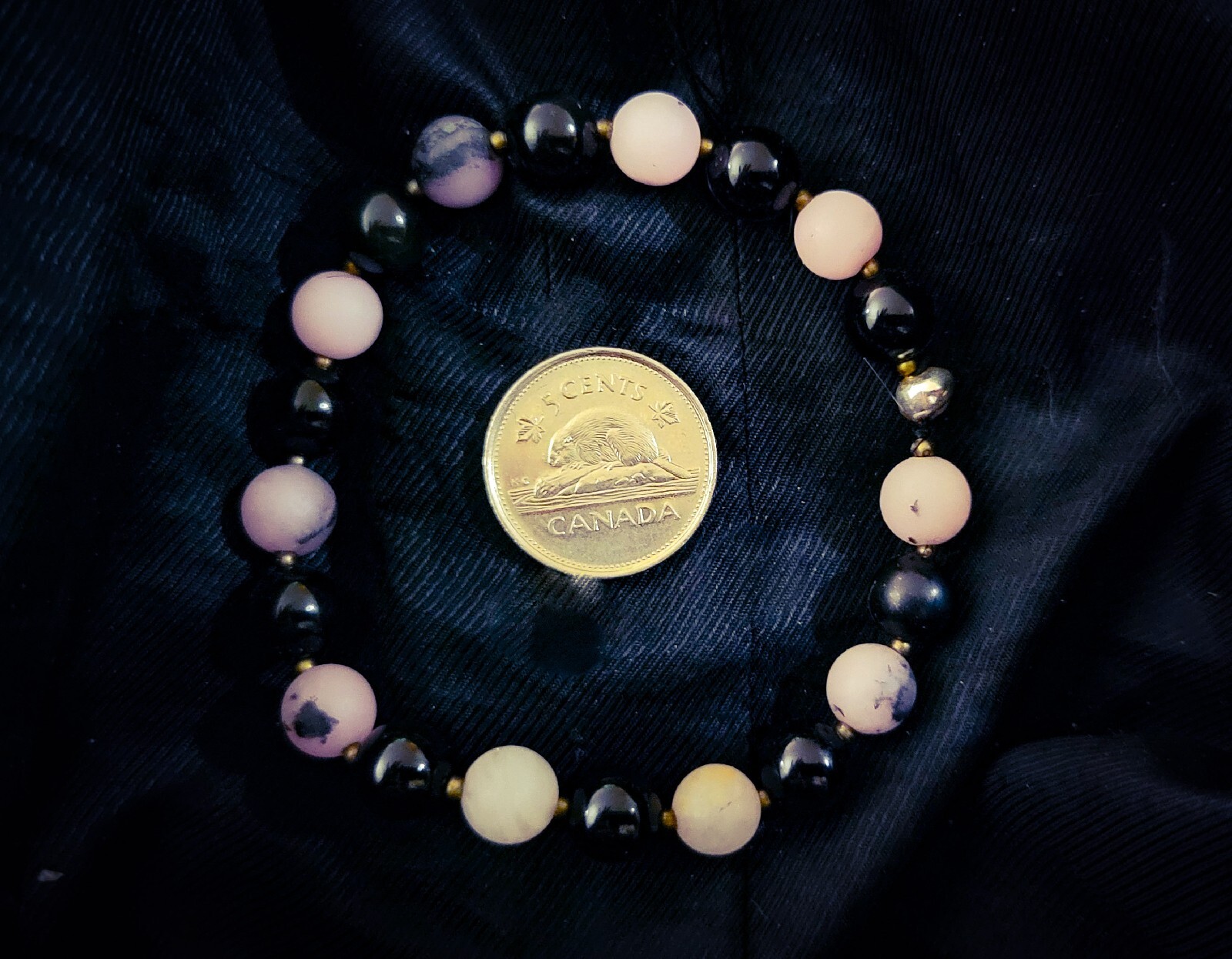 Three Gotcha Handmade Real Crystal Bracelet – Round Stone Beads, Recycled Spacer