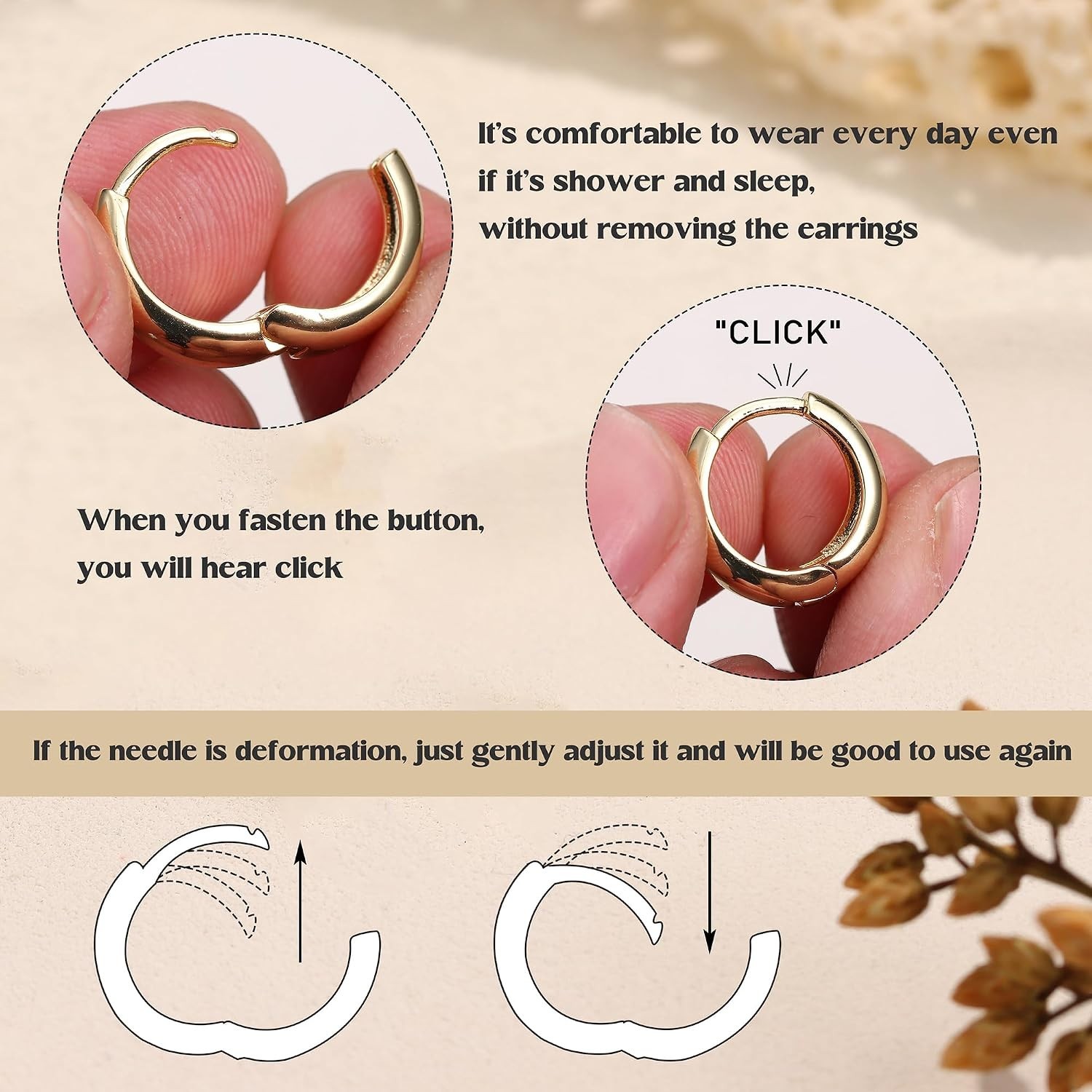 Lightweight & Durable 14K Gold Plated Chunky Hoops – Gift Box Included for Women