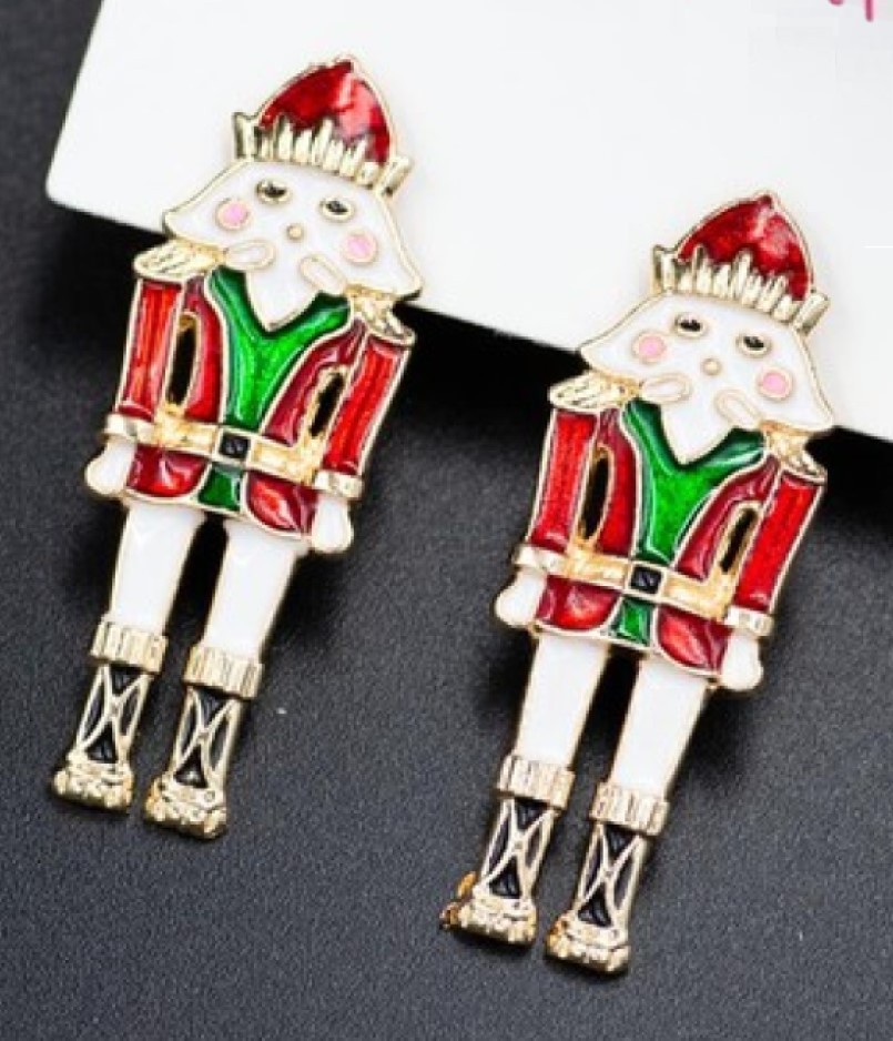 Betsey Johnson Nutcracker General Guard Gold Drop Dangle Earrings Free Gift Bag