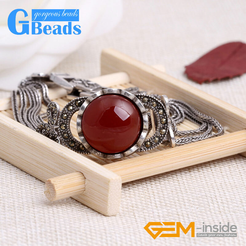 Stone Rivets Round Beads Tassel Chain Jewelry Bracelet 7″ with Gift Box 20mm