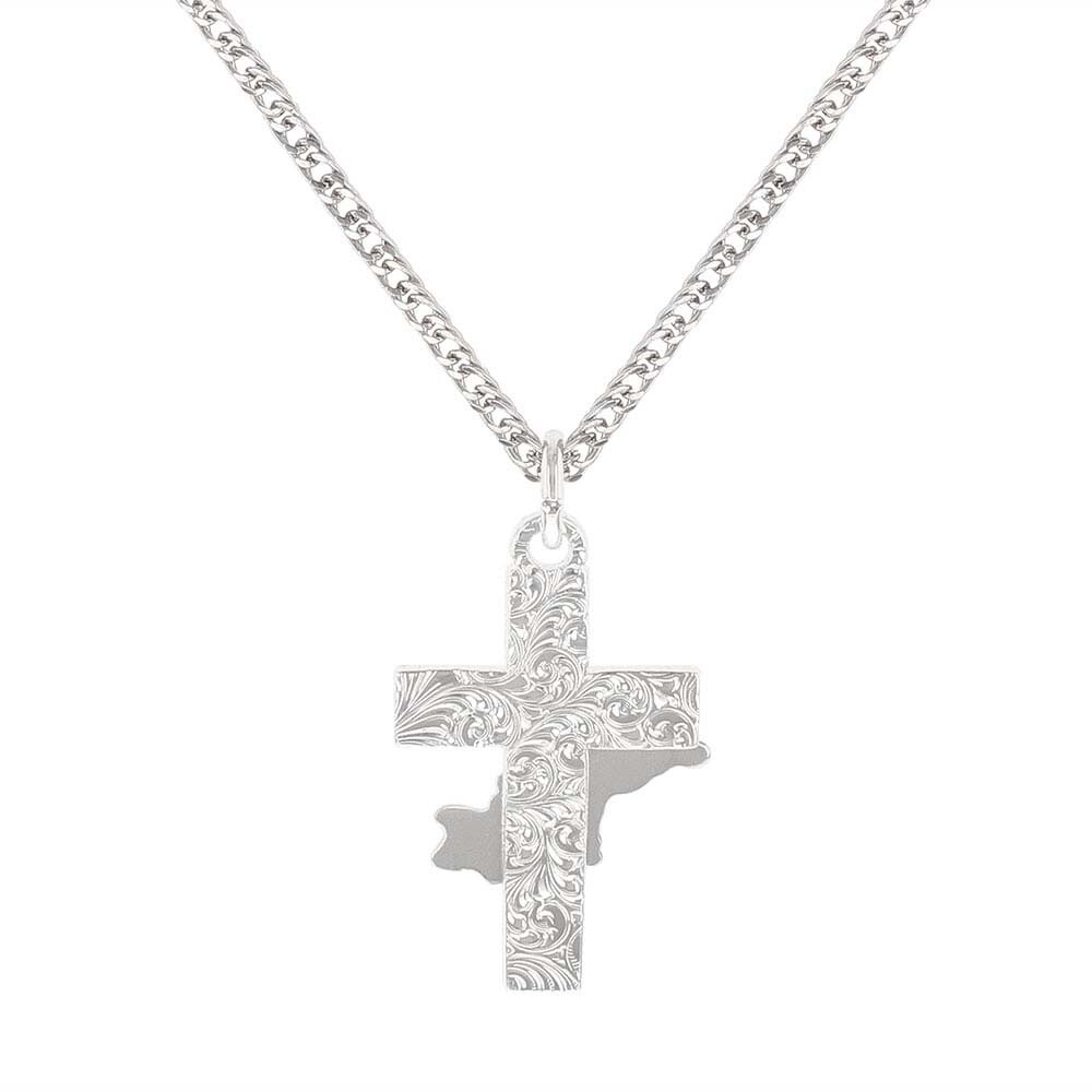 Montana Silversmiths Cross with Bull Rider Necklace NC37