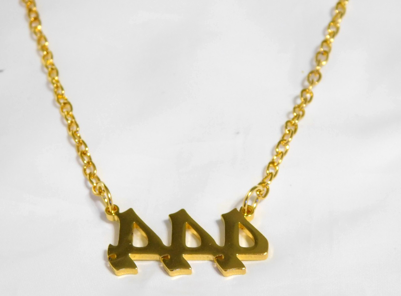 Gold Tone Angel Number 444 Necklace N537