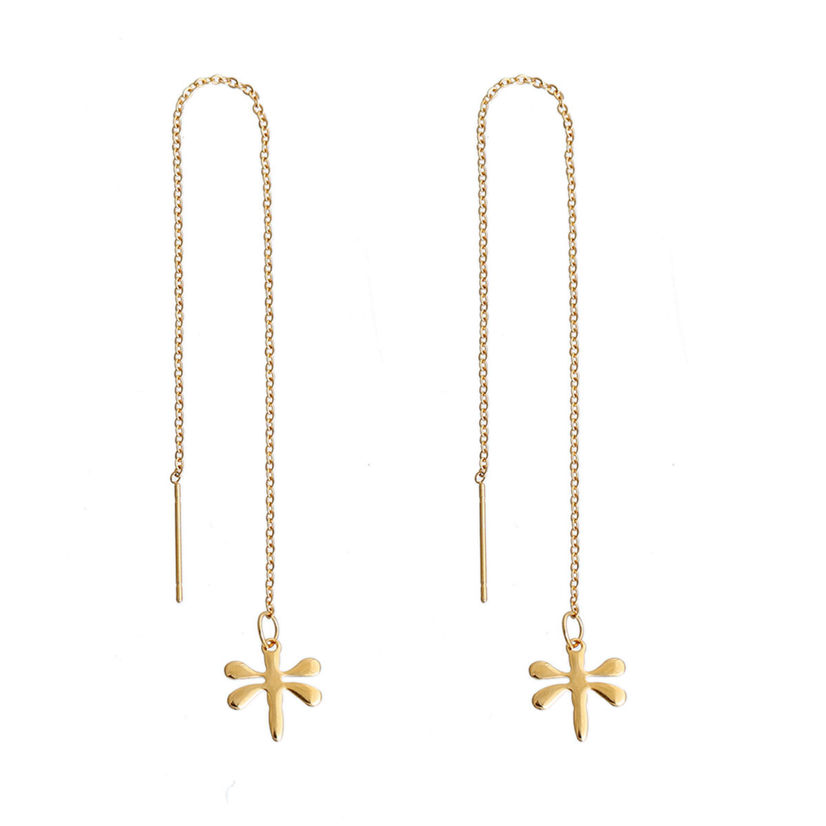 Dragonfly Chain Earrings Miniblings Pendant Necklace Long Butterfly Golden