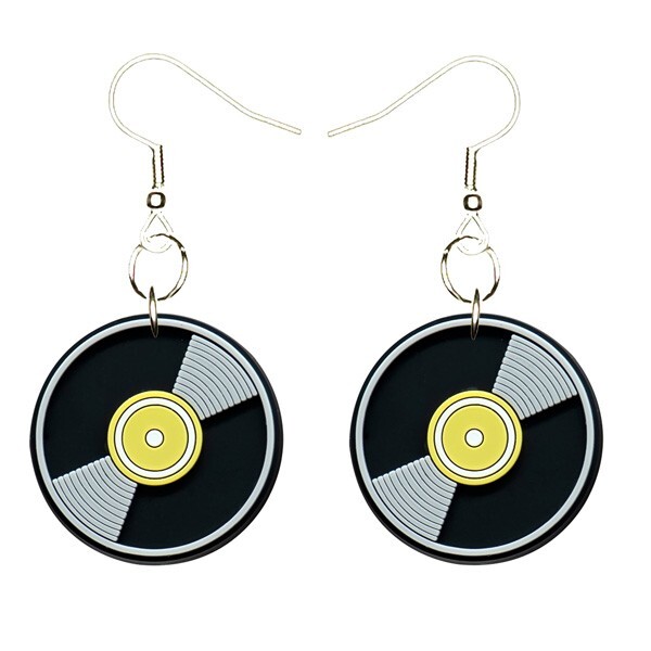 Vinyl Record Earrings Handmade Hypoallergenic Silver Plated Fishhooks