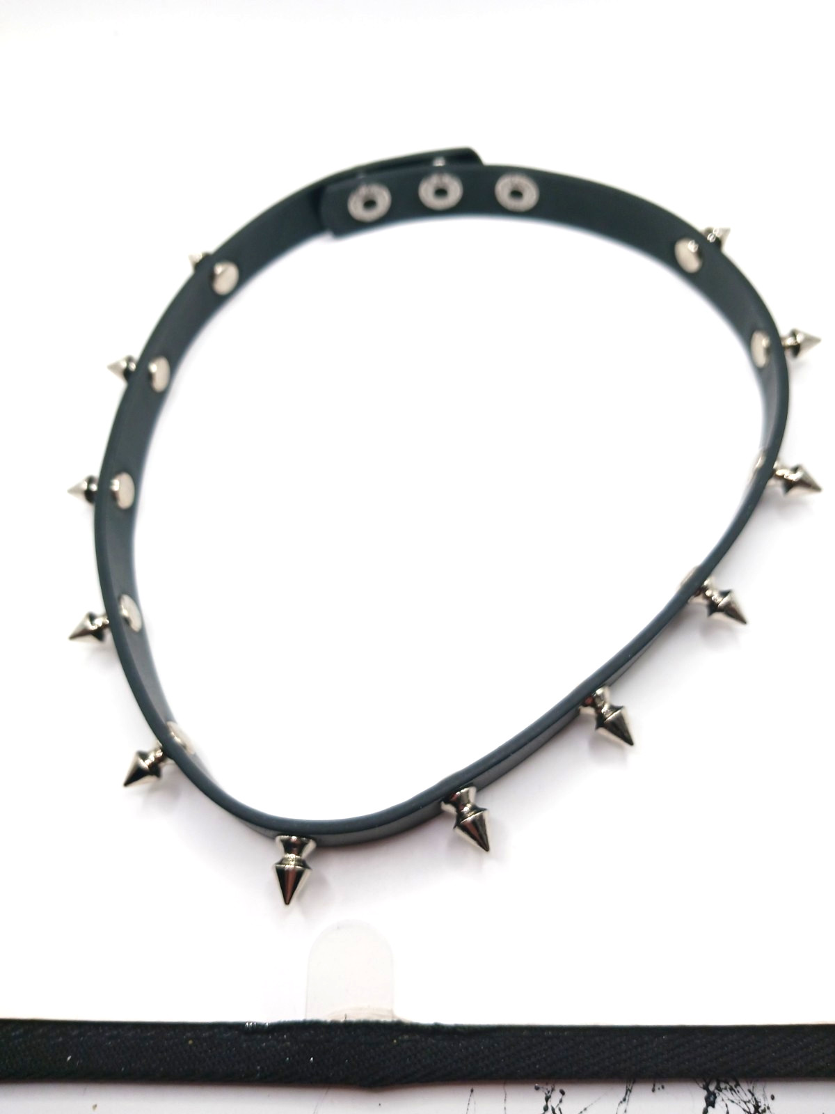 Gothic Spiked Choker-Necklace Vegan Leather-Black