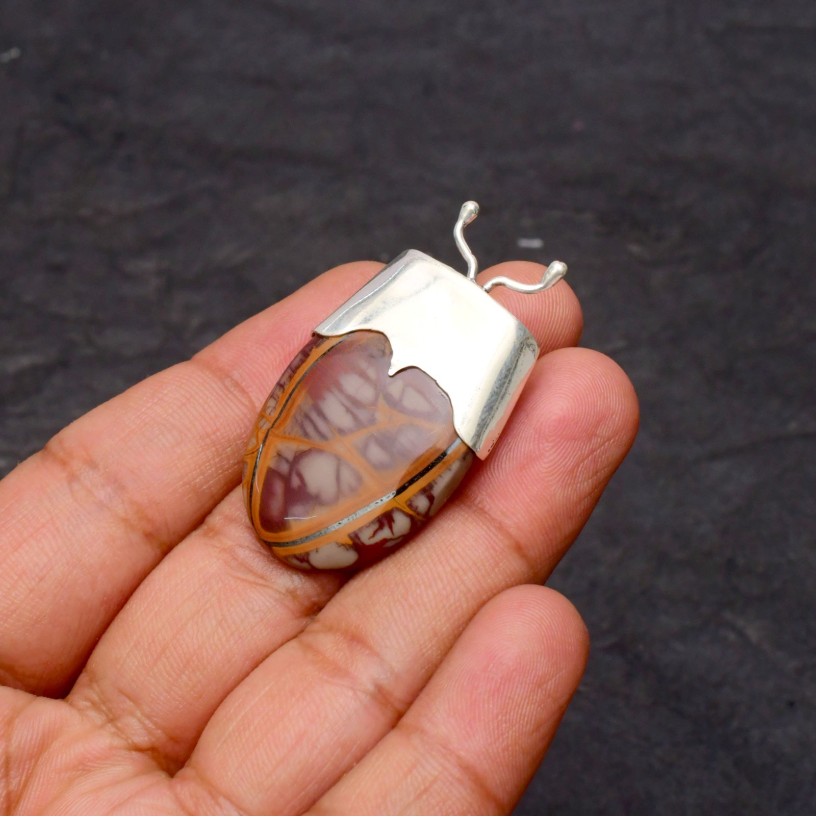 Noreena Jasper Gemstone 925 Sterling Silver Jewelry Pendant 1-2″